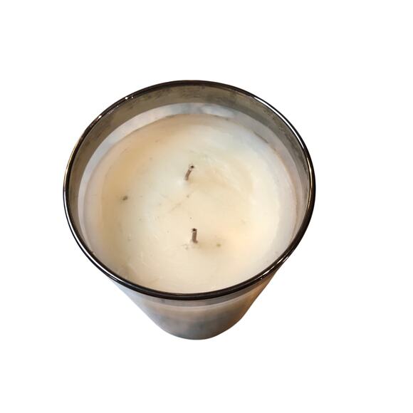 Village candle Christmas tree scent clear glass silver ring - Picture 2 of 4